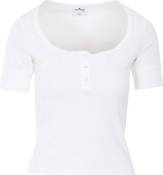 Courr&egrave;ges Heritage White Buttoned 90S Top