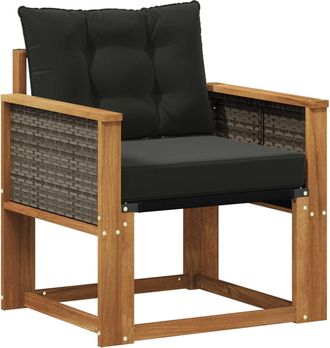 vidaXL Sof&aacute; Intermedio De Exterior Madera Maciza De Acacia Y Textileno Vidaxl
