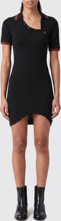 Vivienne Westwood Mini abito polo asimmetrico in cotone con logo Orb ricamato