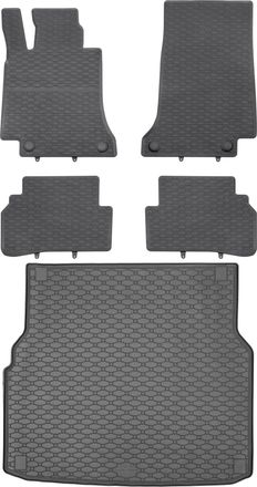 OEM Juego De Alfombrillas De Goma Para Coche Y Maletero Para Mercedes Clase C W205 Estate (de Octubre De 2014 A Febrero De 2021)