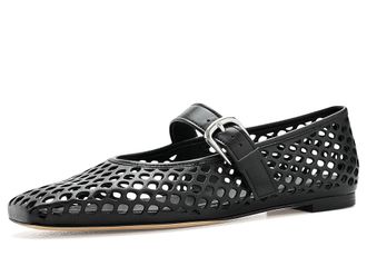 Vince Daniela Perf Mary Jane Womens Dress Flat Shoes Black : 7.5 M, Leather