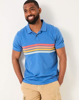 FatFace Chest Stripe Polo - Blue