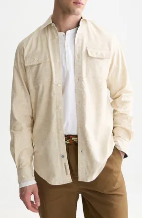 Scotch & Soda Melange Regular Fit Shirt in Eggnog at Nordstrom, Size Xx-Large