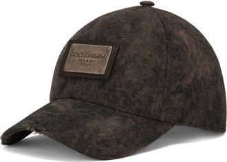 Dolce & Gabbana logo-plaque baseball cap - men - Cotton - 58 - Black