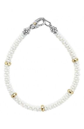 Lagos Caviar Gold Bracelet in White/Gold at Nordstrom, Size Small