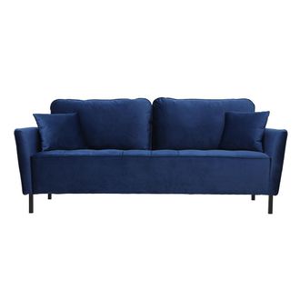 Miliboo Miliboo - Divano 3 Posti In Velluto Blu Beka