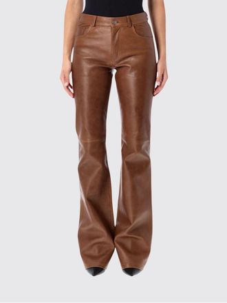 Haikure Flora Mid-Rise Flared Calfskin Leather Trousers