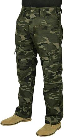 KAM Mens CAMO Combat Cargo Trouser Pants Relaxed Fit Colour: Camo; Trouser Size: W44; Inside Leg: 32 Regular
