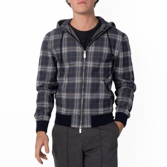Burberry Mens Jacquard Check Hoodie, Size XX-Small