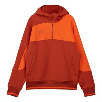 adidas Logo Half-Zip Hoodie Red HT2283