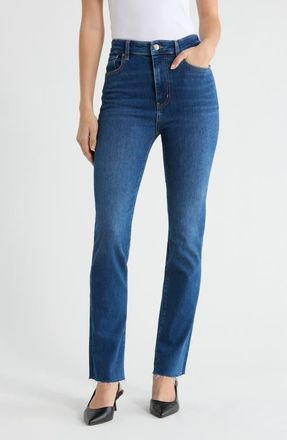 Frame Denim The Pencil High Waist Raw Hem Crop Jeans in Femma Raw After at Nordstrom, Size 30