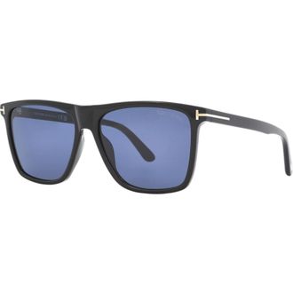 Tom Ford Black Acetate Square Blue Mens Sunglasses FT0832 01V 57