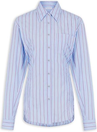 Paco Rabanne Gestreepte blouse van katoenpoplin - Dames - Overhemden - Blauw - 2XS - Katoen - Overhemden