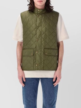 Barbour hem curved diamond pattern sleeveless jacket