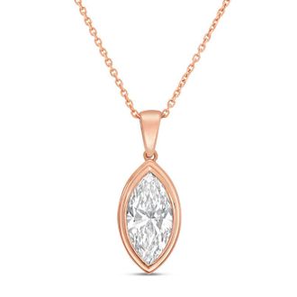Diana M. Jewels 14kt rose gold 7.00 ct lab grown marquise bezel with bail pendant