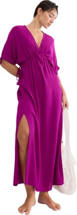 Triumph Strandkleid TRIUMPH, Damen, Gr. 36, N-Gr, raspberry, Web, Obermaterial: 100% Viskose, bequem lang, tiefer V-Ausschnitt, Kleider Strandkleid, mit tiefe