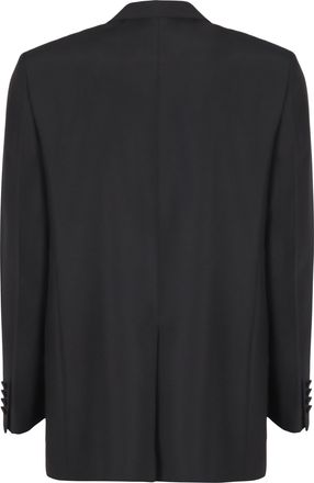 Gucci Mens Double-Breasted Jacket Technical Panama Black Polyester Suit & Dinner