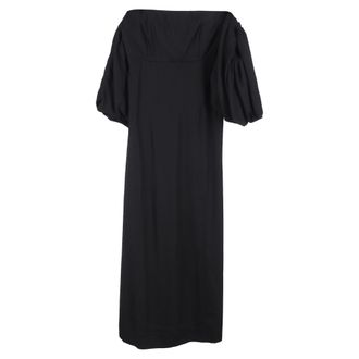 Mother Of Pearl Parelmoer off-shoulder midi-jurk in zwart polyester