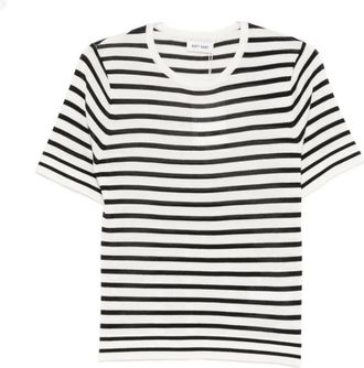 Soft Goat Gestreepte Gebreide T-shirt - Dames - T-shirts - Veelkleurig - XS - Wol - Tops