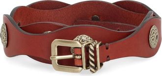 Etro Leren Riem met Sierstenen - Dames - Riemen - Bruin - 90 CM - Leer - Accessoires