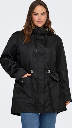 Only Carmakoma Regenmantel ONLY CARMAKOMA CARLOUISE PARKA LIFE OTW NOOS, Damen, Gr. L, schwarz, Web, Obermaterial: 100% Polyester, unifarben, regular fit normal, hoc