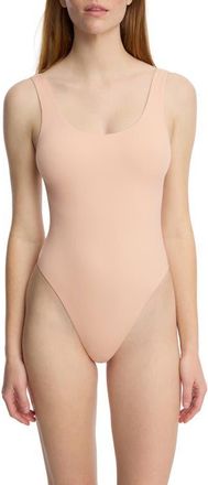 Skarlett Blue Insider Scoop Neck Tank Bodysuit in Coral Sand at Nordstrom, Size X-Large