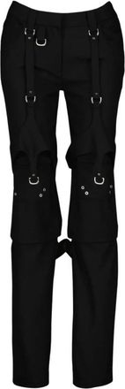 Off-white Wool Cargo Broeken - Dames - Straight fit broeken - Zwart - S - Wol - Broeken