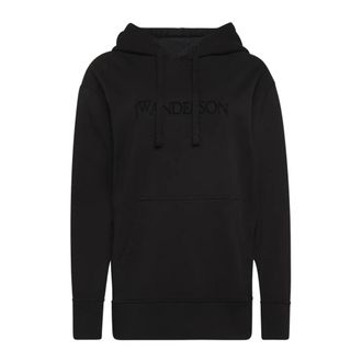 J.W.Anderson Logo Embroidery Sweatshirt - Dames - Hoodies - Zwart - XS - Katoen - Hoodies & sweatvesten
