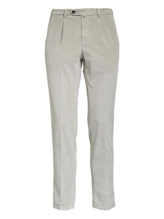 BRIGLIA 1949 corduroy pleated-front trousers - Neutrals