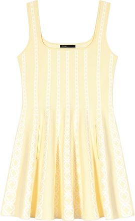 Maje Jacquard knit short dress in Pale Yellow at Nordstrom, Size 36 Eu