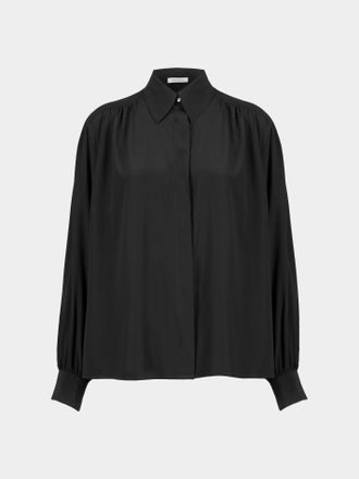 Ryan Roche Womens Silk Collared Blouse Size: L