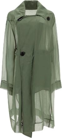 Rick Owens Stijlvolle jas voor alle gelegenheden - Dames - Trenchcoats - Groen - XS - Jassen