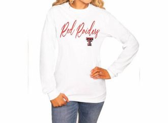 Gameday Couture Texas Tech University Long Sleeve Crew Tee In White