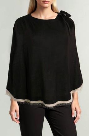 Portolano Merino Wool Blend Knit Poncho in Brown/Nile Brown at Nordstrom Rack