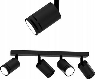 OEM L&aacute;mpara De Techo M&oacute;vil Negra Led Gu10 Spot Foco Orientable