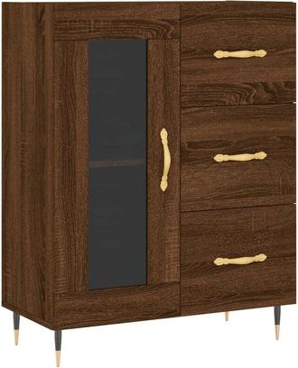 vidaXL Vidaxl - Aparador de madera de ingeniería marrón roble 69,5x34x90 cm