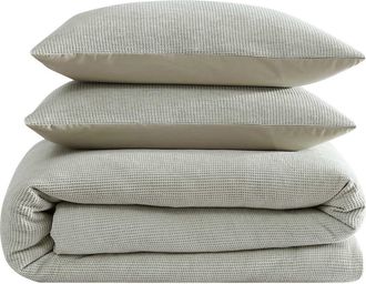 Calvin Klein Microwaffle Comforter & Sham Set in Pale Green at Nordstrom, Size Queen