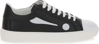 Moschino Symbool Sneakers Zwart Wit Contrast - Dames - Sneakers - Zwart - 39 EU - Leer - Schoenen