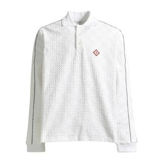 Casablanca Monogram Badstof Shirt - Heren - Polos - Wit - S - Katoen - Tops