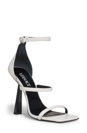 Versace Ankle Strap Sandal in Optical White at Nordstrom, Size 6.5Us