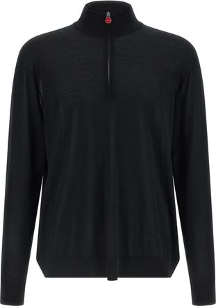 Kiton Black Half Zip Sweater