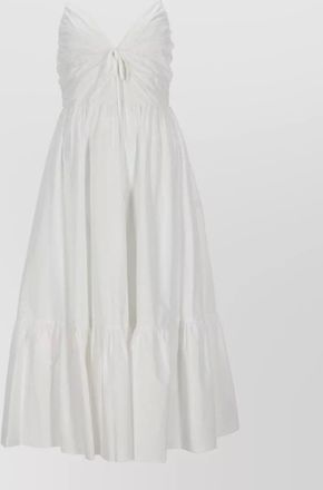 Michael Kors ruched bodice tiered skirt midi dress