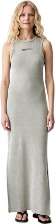 Karl Lagerfeld Logo Maxi Jurk - Dames - Kleedjes - Groen - M - Katoen - Kleedjes