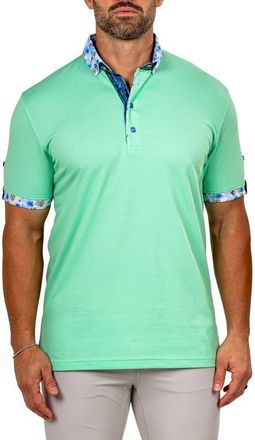 Maceoo Newton Marthyr0020 Green Button-Down Piqu&eacute; Polo at Nordstrom, Size 7