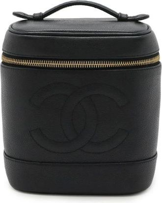 Chanel Pre-owned Handbags, female, Black, Size: ONE SIZE Pre-owned Vintage Leather Handbag
