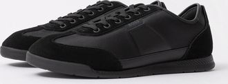HUGO BOSS Mens BOSS Orange Nitan Mens Low-Top Trainers with Structured Trims - Black 005 - Size: 11