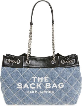 Marc Jacobs The Quilted Denim Chain Sack Bag in Light Wash Indigo at Nordstrom