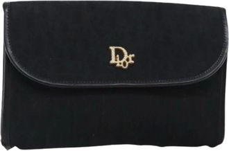 Dior Pre-owned Clutches, female, Black, Size: ONE SIZE Pre-owned Trotter Canvas Shoulder Bag