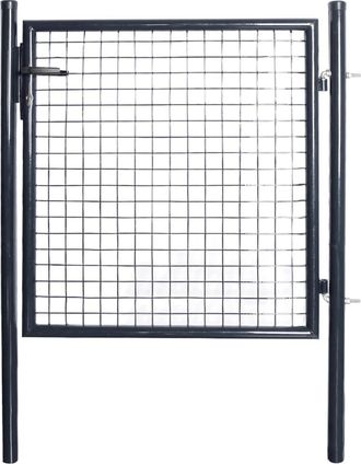 vidaXL Puerta De Jard&iacute;n De Malla De Acero Galvanizado, 100 X 100 Cm, Gris Vidaxl