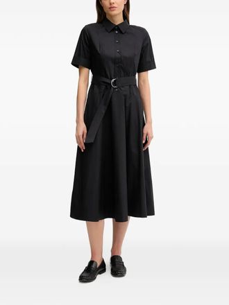 DKNY belted short-sleeve midi dress - Black